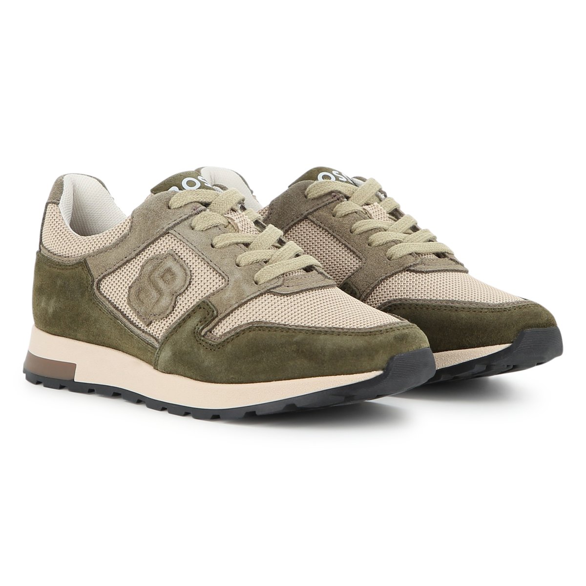 Baskets basses à lacets olive, BOSS KIDSWEAR