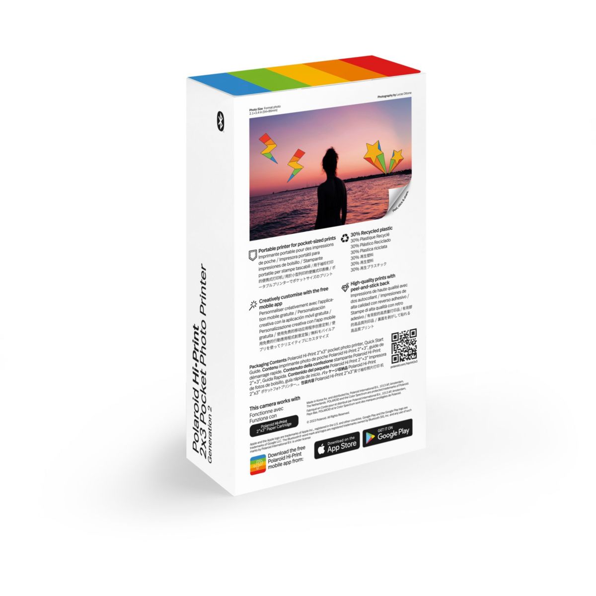 Pack imprimante photo et films BOX HI·PRINT 2×3 blanc, POLAROID