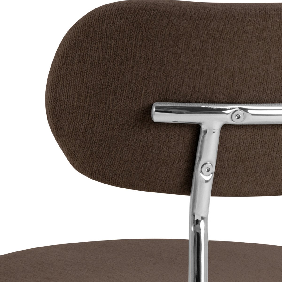 Lot de 2 chaises en tissu pieds chrome- ELLI marron, DRAWER