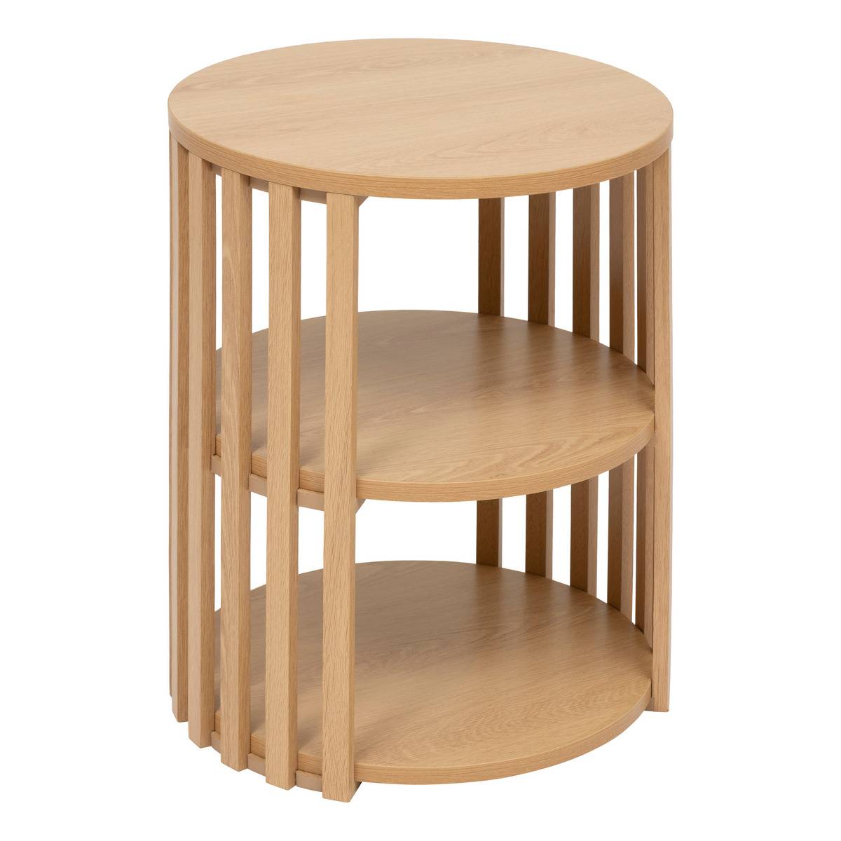 Table d'appoint ronde à lattes SLAT beige, 5FIVE SIMPLY SMART