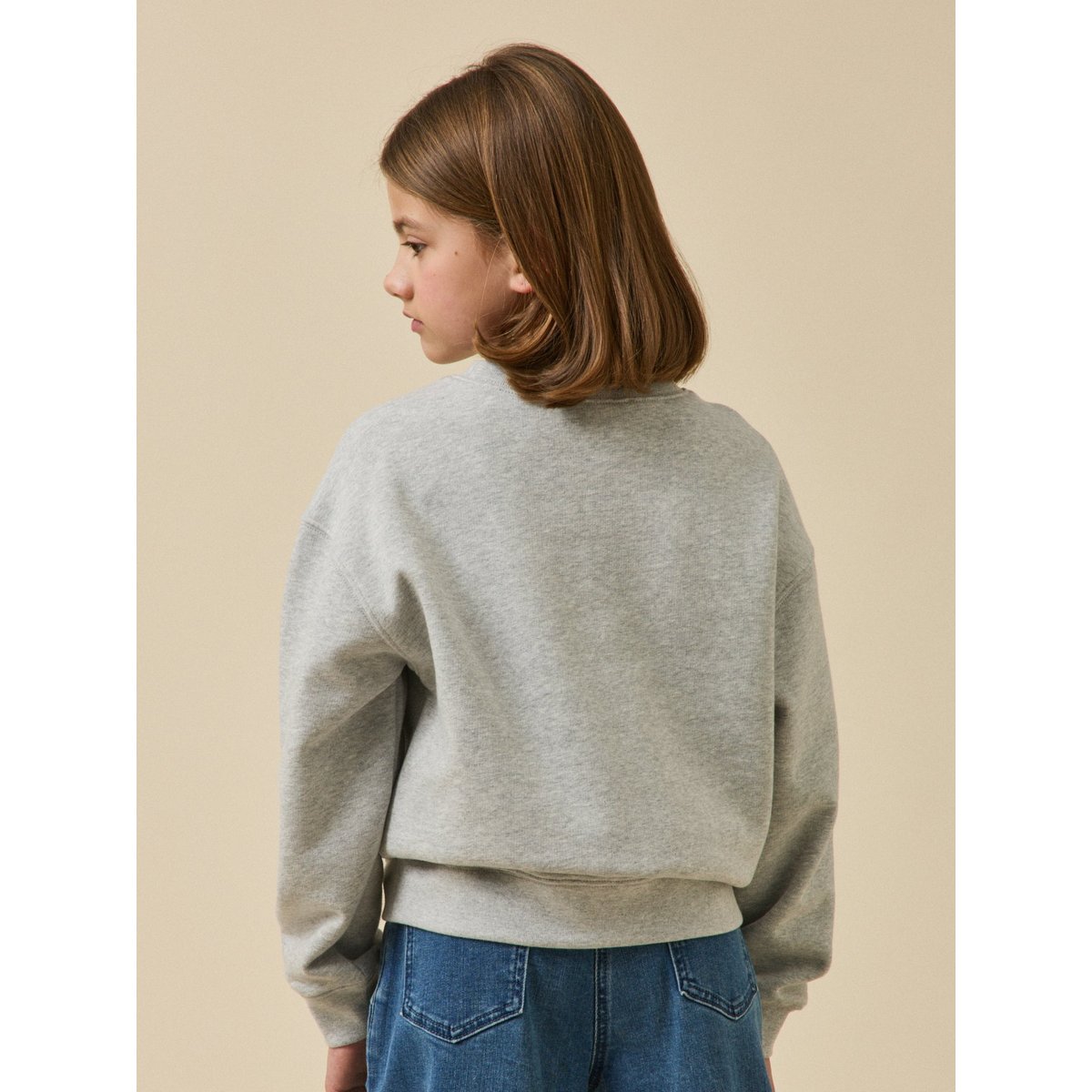 Sweat brodé - Collection JUNIOR gris chine, CYRILLUS