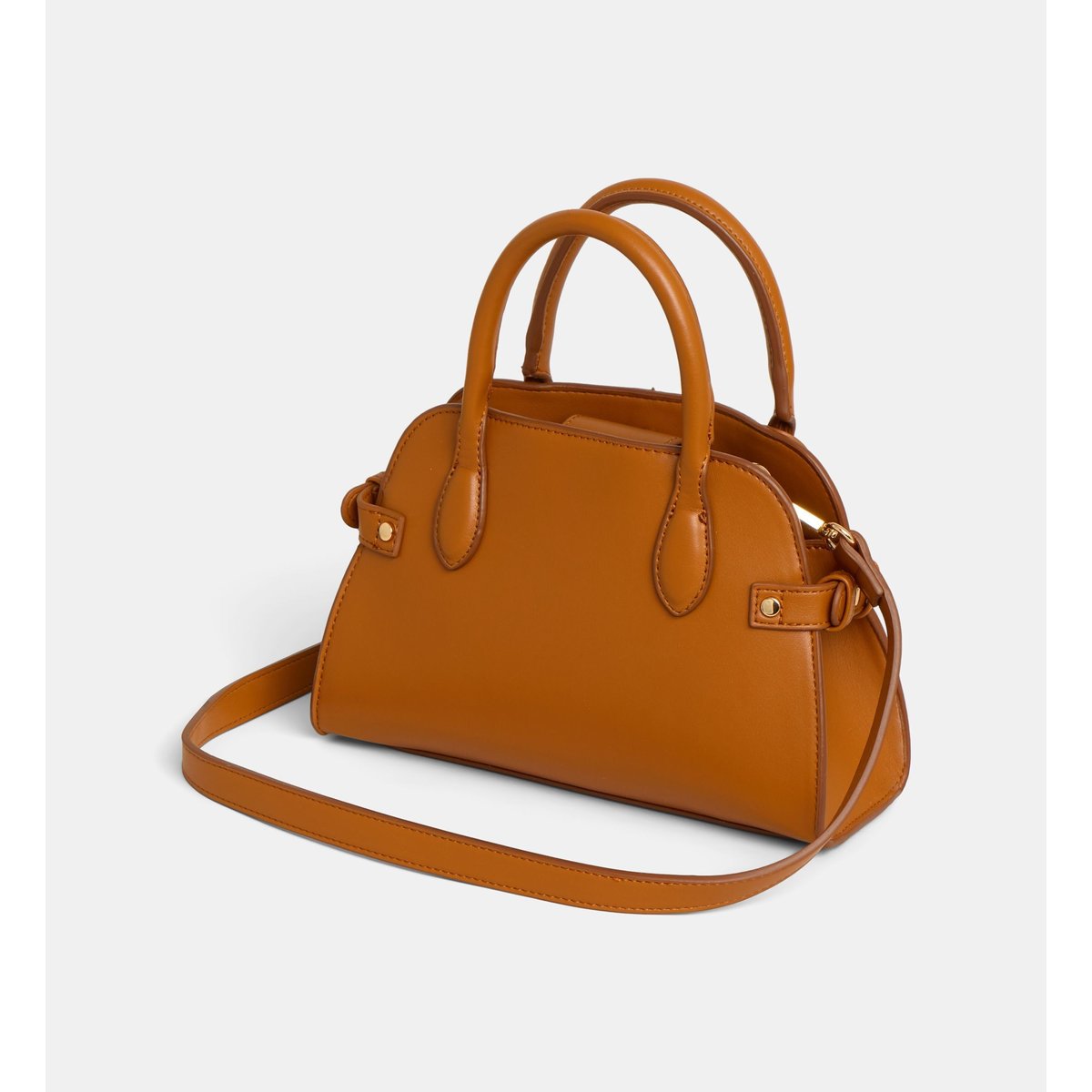 Sac à main marjorie rigide lisse camel, GALERIES LAFAYETTE