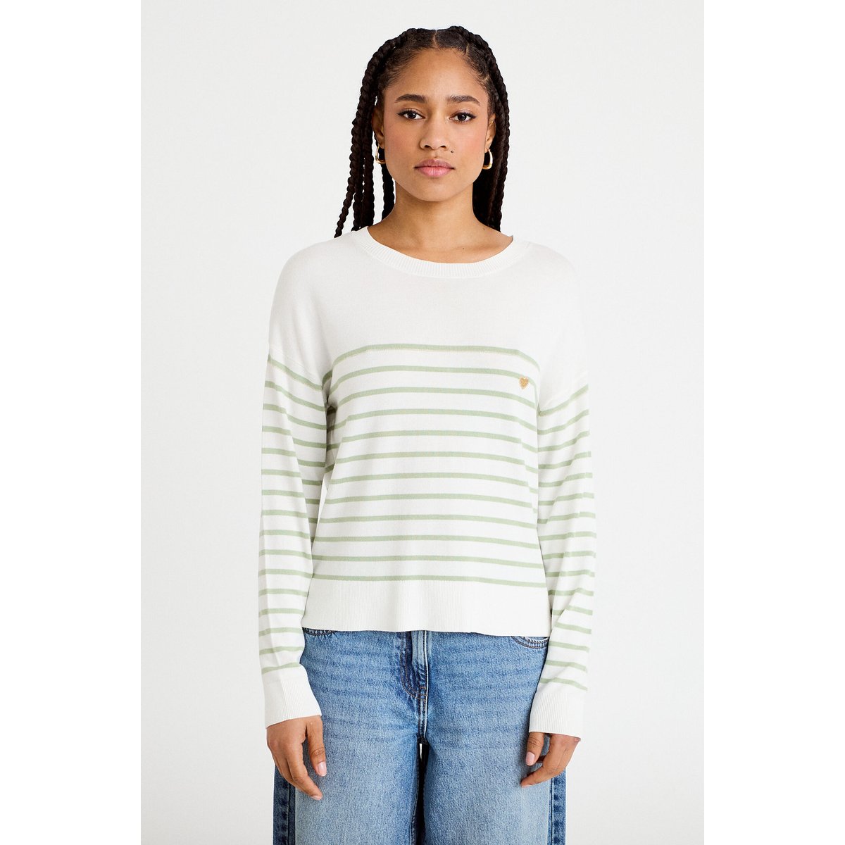 Pull manches longues vert pastel, CACHE CACHE