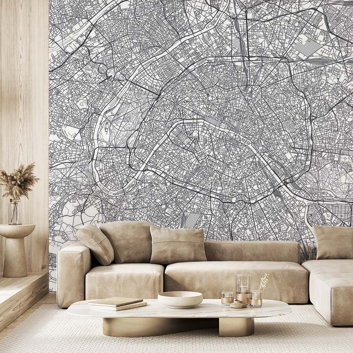 Papier peint plan de la ville de Paris intissé, HEXOA