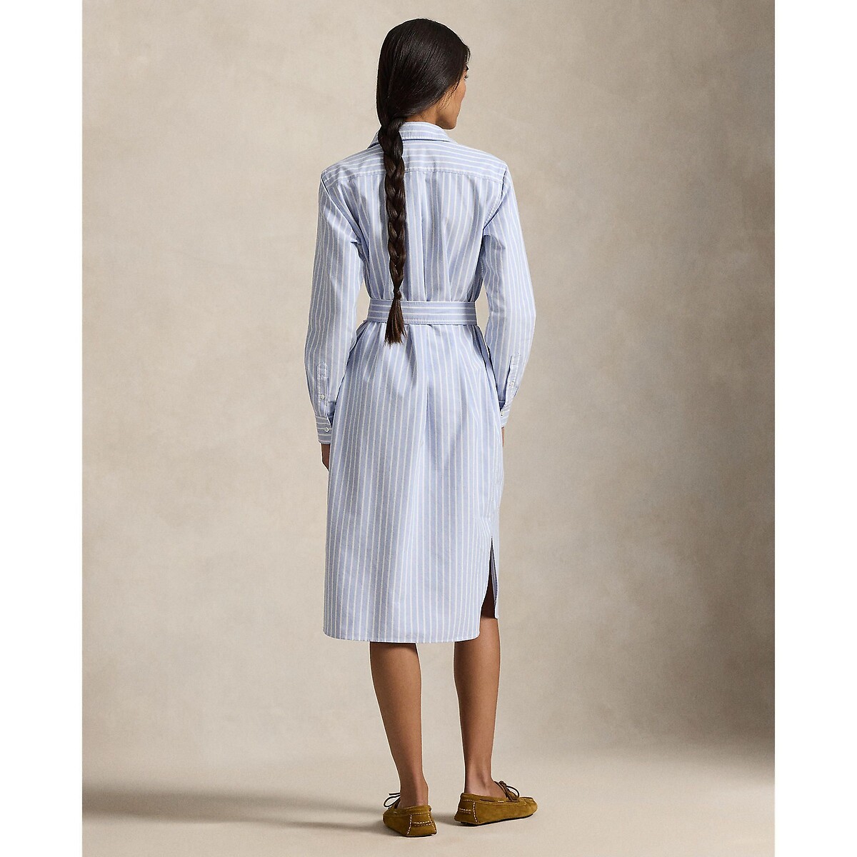 Vestido estilo camisa às riscas com cinto riscas azuis/brancas, POLO RALPH LAUREN