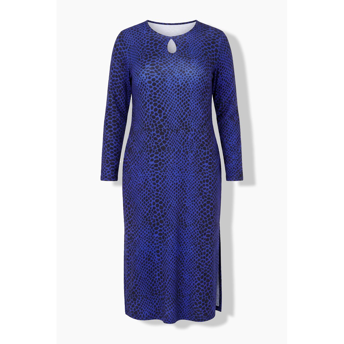 Robe maxi, décolleté rond et manches longues noir, ULLA POPKEN