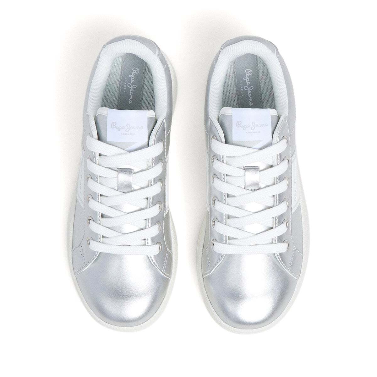 Baskets Métallisées Avec Semelle Cupsole argent, PEPE JEANS