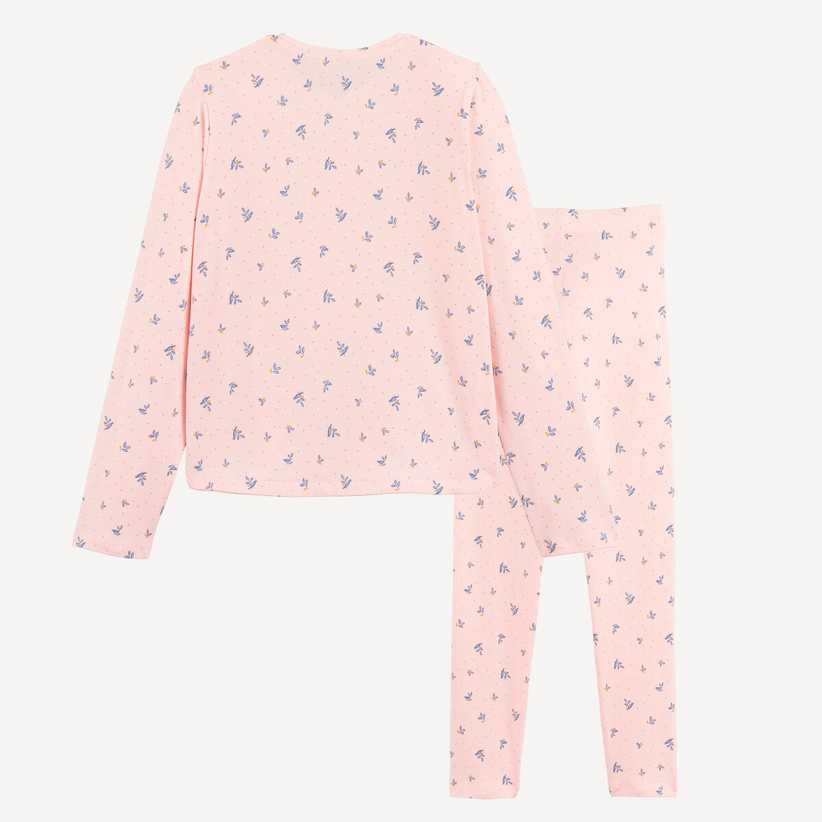 Floral print cotton long sleeve pyjamas pink, LA REDOUTE COLLECTIONS