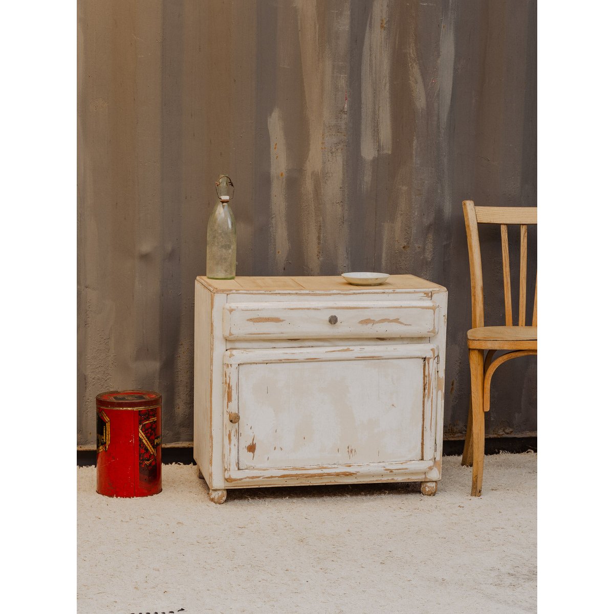 Meuble d'appoint en bois blanc Gilbert N°1778 - Bon état blanc, DEBONGOUT