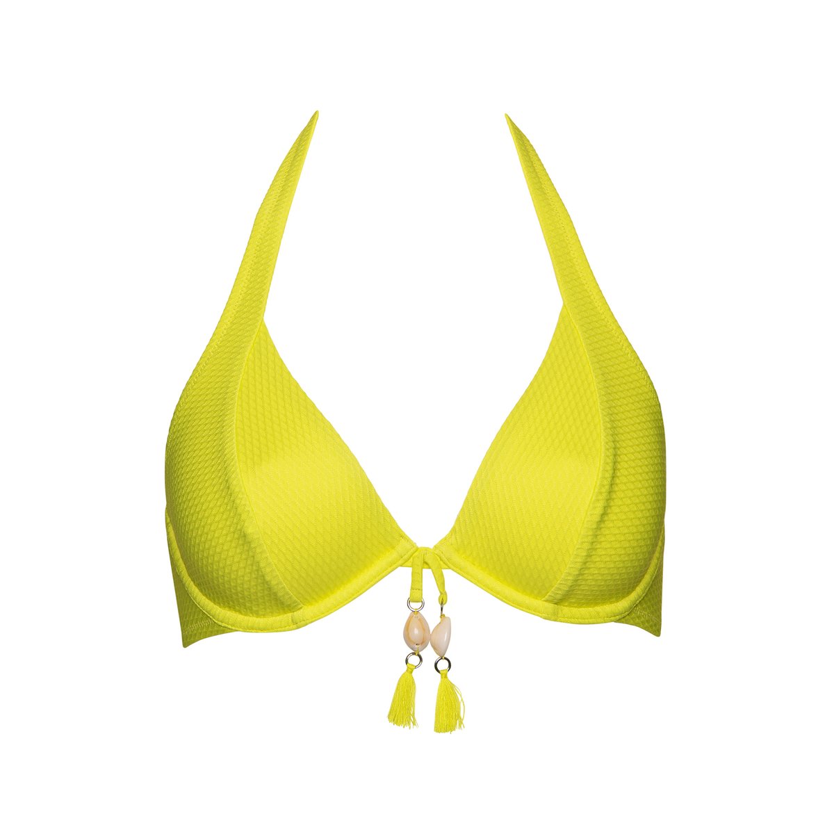 Haut maillot de bain armaturé dos nu Ibiza jaune, LISCA