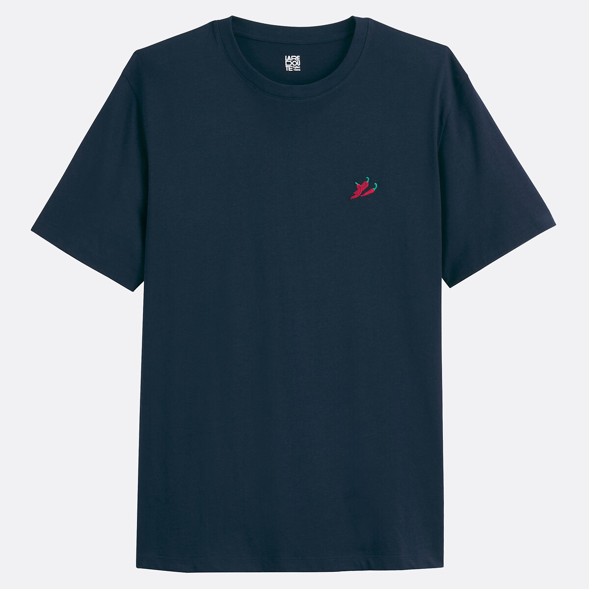 Chilli Pepper Embroidery Regular Fit T-Shirt navy blue, LA REDOUTE COLLECTIONS