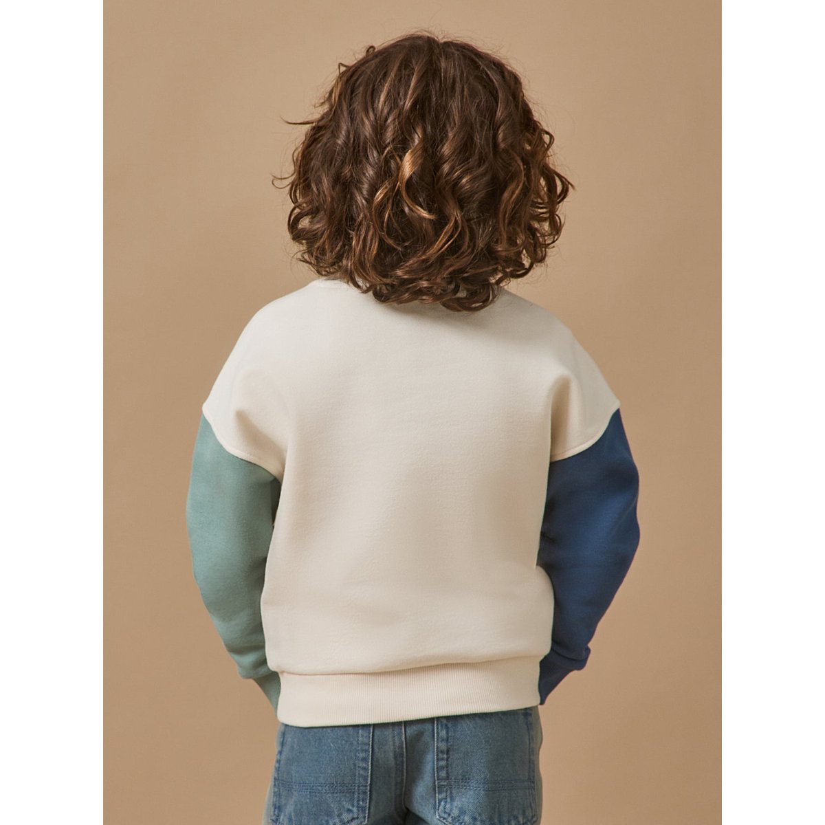 Sweat "colorblock" ecru, CYRILLUS