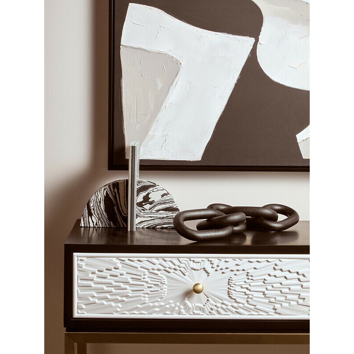 Set of 2 Marble Bookends in Black/White black, FIFTY FIVE SOUTH