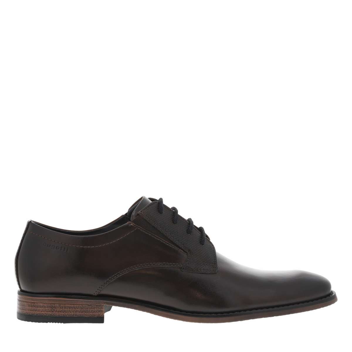 Derbies cuir talon plat marron, BUGATTI