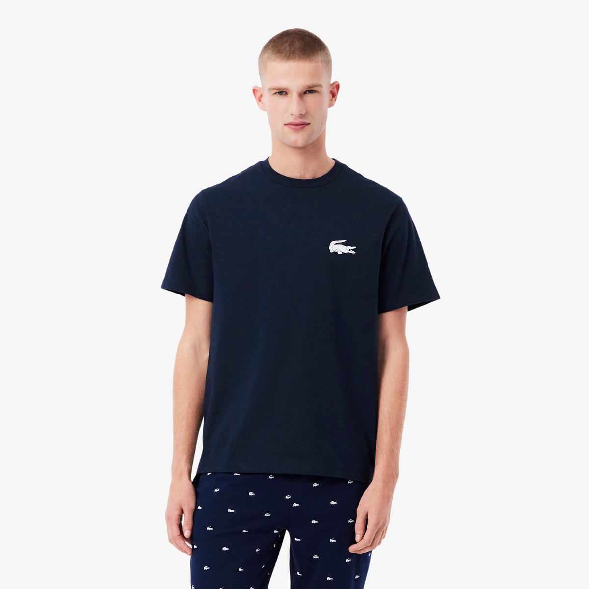 T-shirt d'intérieur coton imprimé crocodile bleu-525, LACOSTE