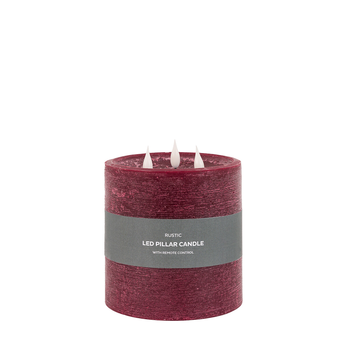 15cm LED 3-Wick Candle in Oxblood red, ÉDITÉ