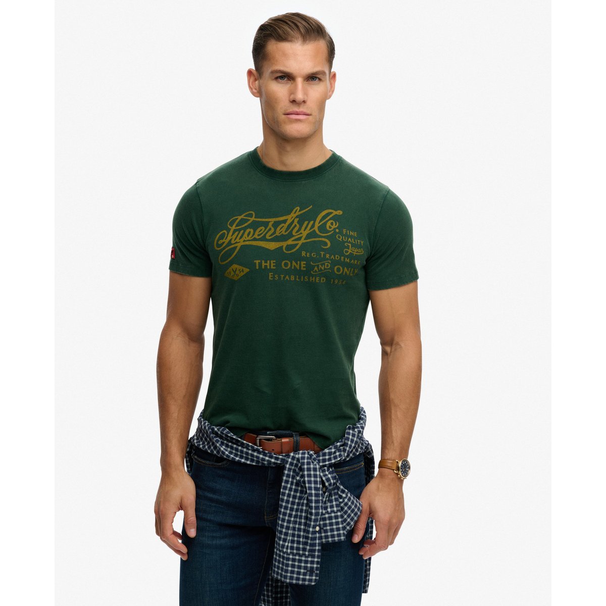 T-shirt Industry Worker Coupe Décontractée vert émail, SUPERDRY