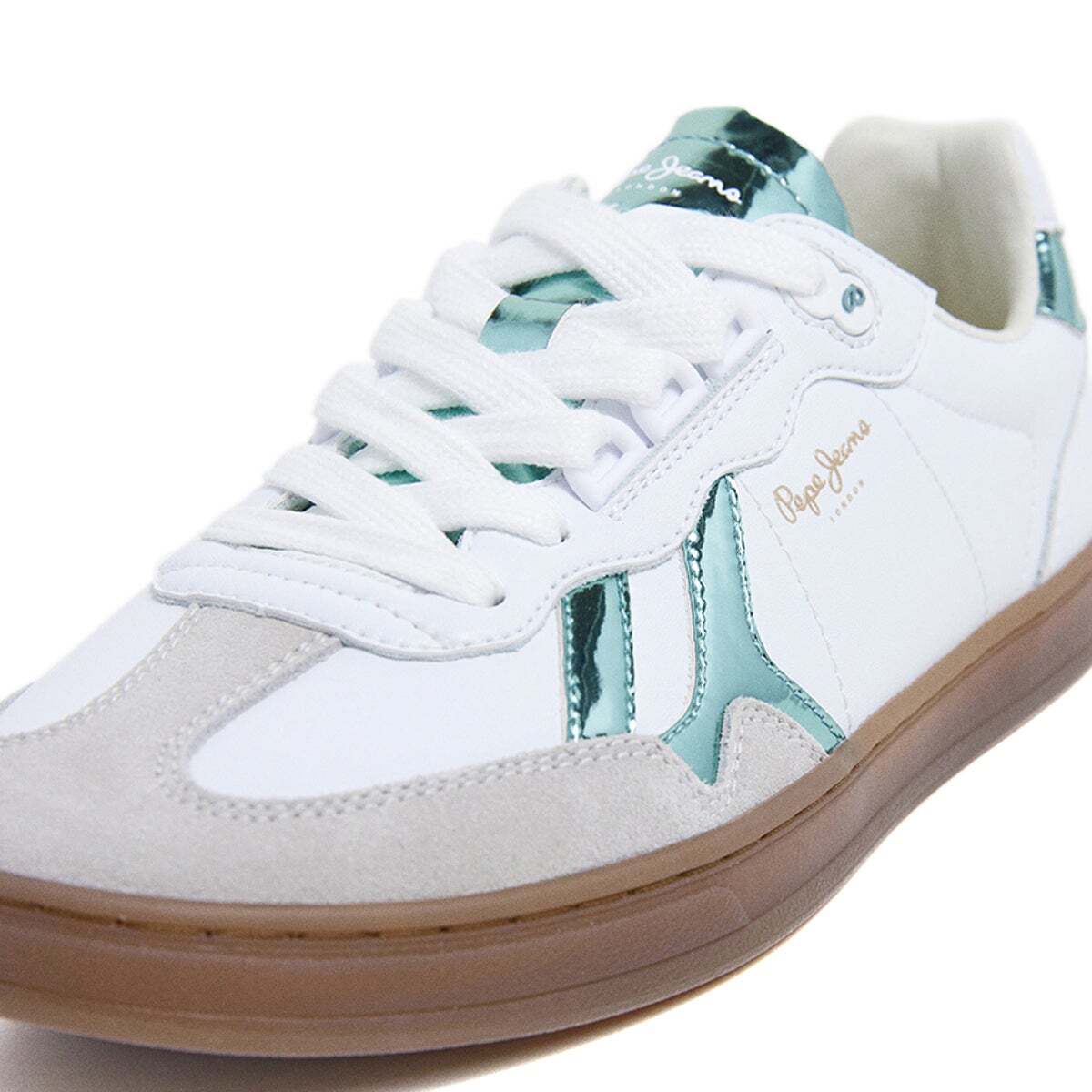 Sneakers En Cuir Avec Détails En Daim - Ball blanc, PEPE JEANS