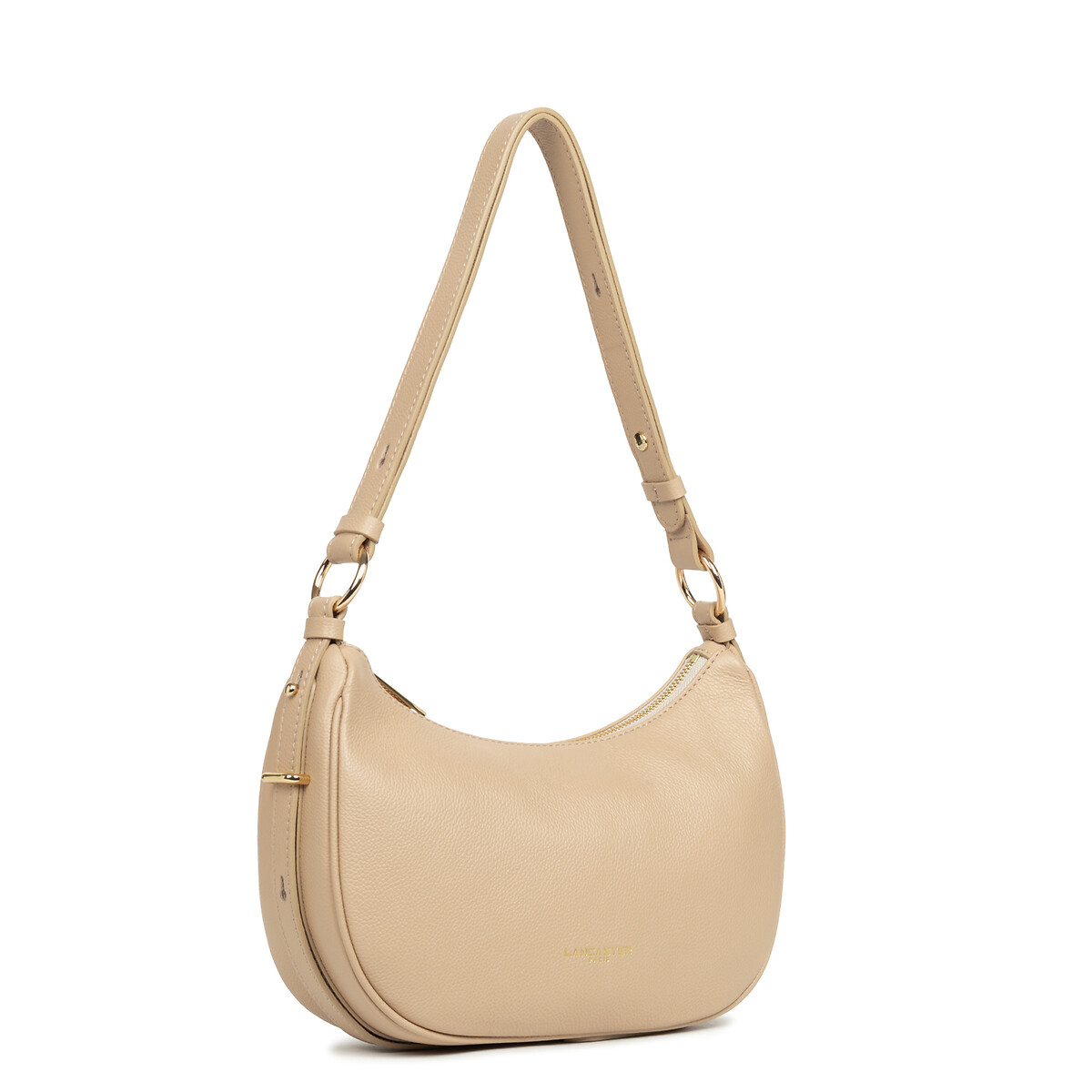 Sac besace zippé M MILANO ARIA beige foncé, LANCASTER