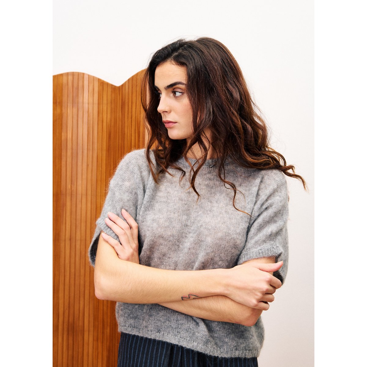 Pull en mohair DIAMOND gris, FRNCH