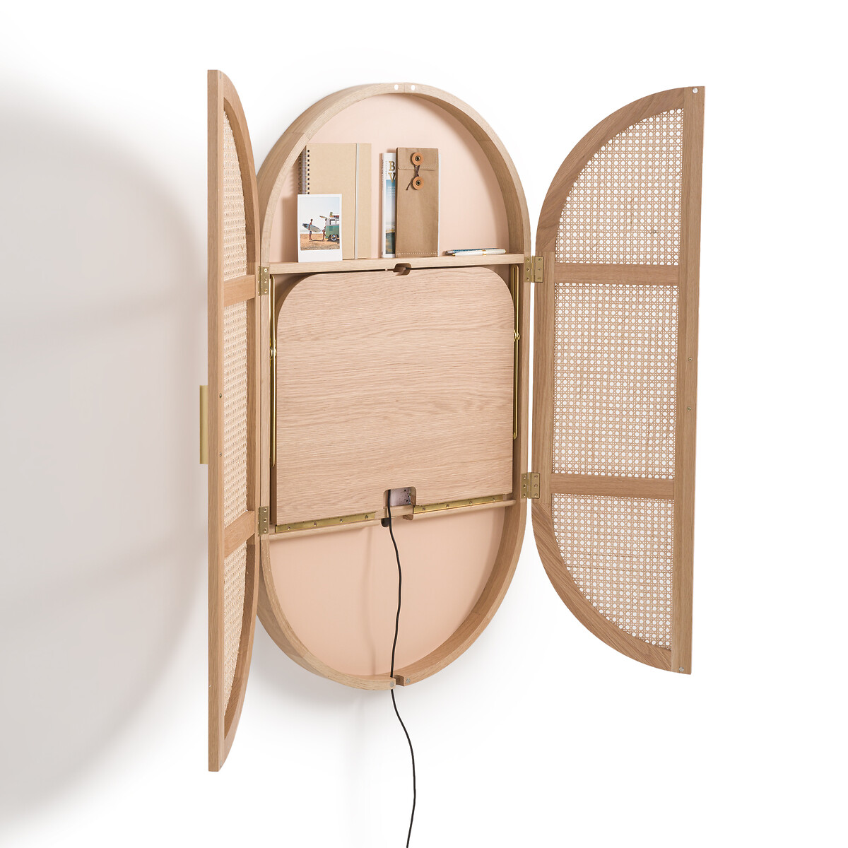 Mathéo Wall Desk natural oak veneer, LA REDOUTE INTERIEURS