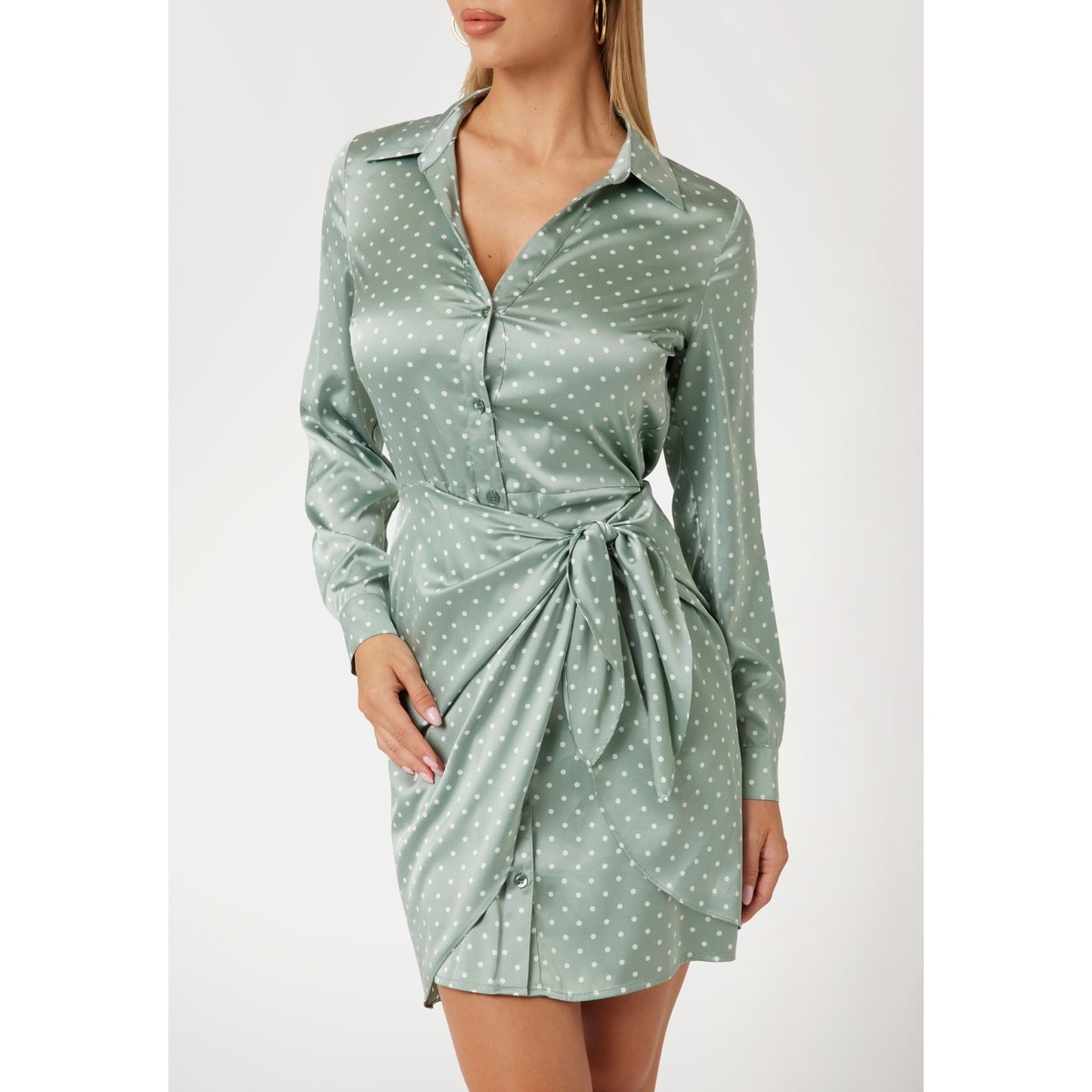 Mini Robe Imprimé All-Over points verts, GUESS