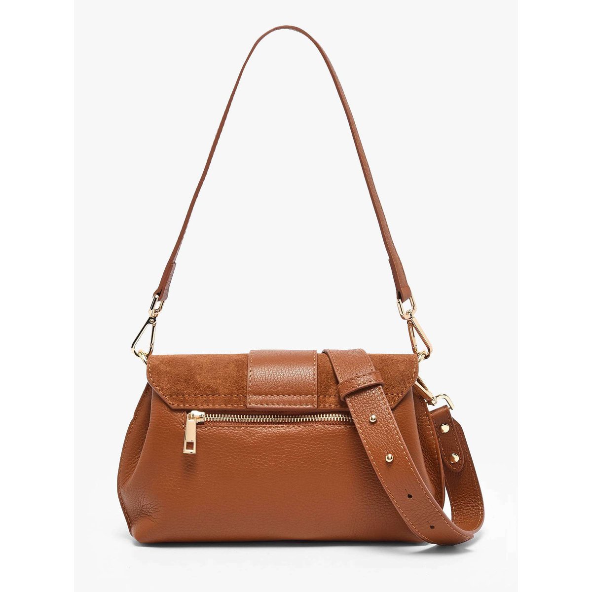 Sac porté main Velvet caviar cuir cuoio scuro, MILANO