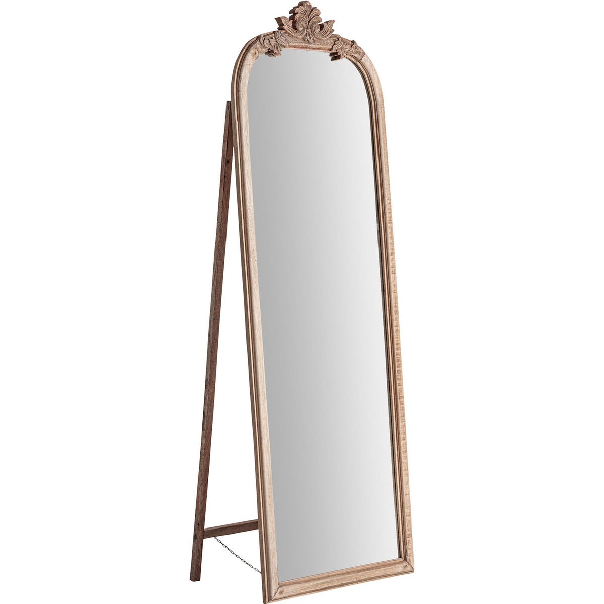 Miroir sur pied en bois sculpté baroque bois brun vieilli et miroir, RECOLLECTION