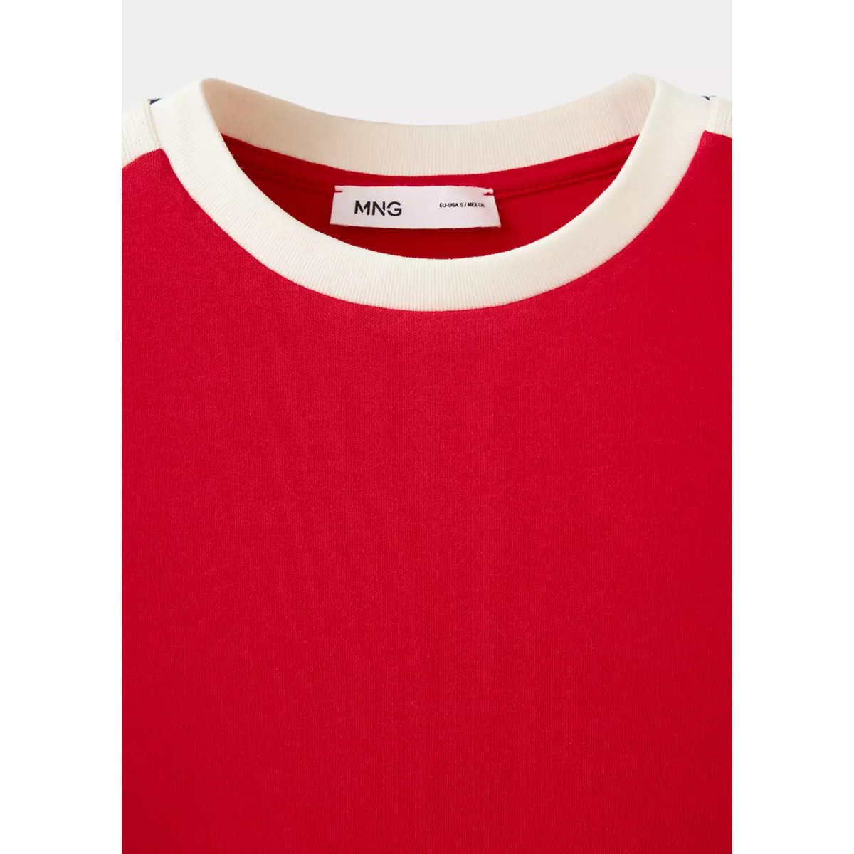 T-shirt détails contrastants rouge, MANGO
