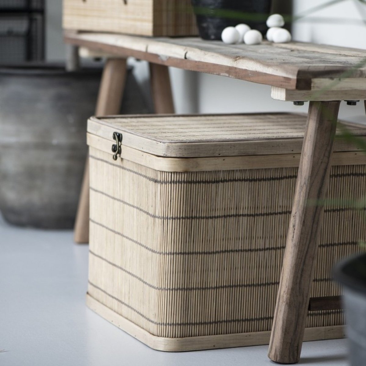 Banc rustique bois recyclé Unika bois foncé, IB LAURSEN