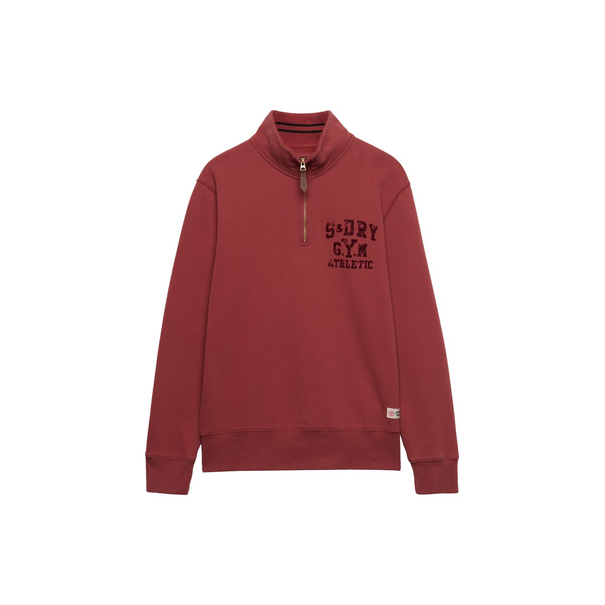Sweatshirt Demi-Zip Ton sur Ton marron roux, SUPERDRY