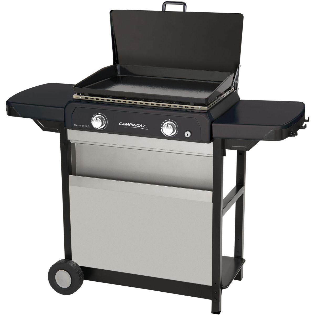 Plancha gaz BLUE FLAME EXLD 2 brûleurs sur chariot, 60x40 cm gris, CAMPINGAZ