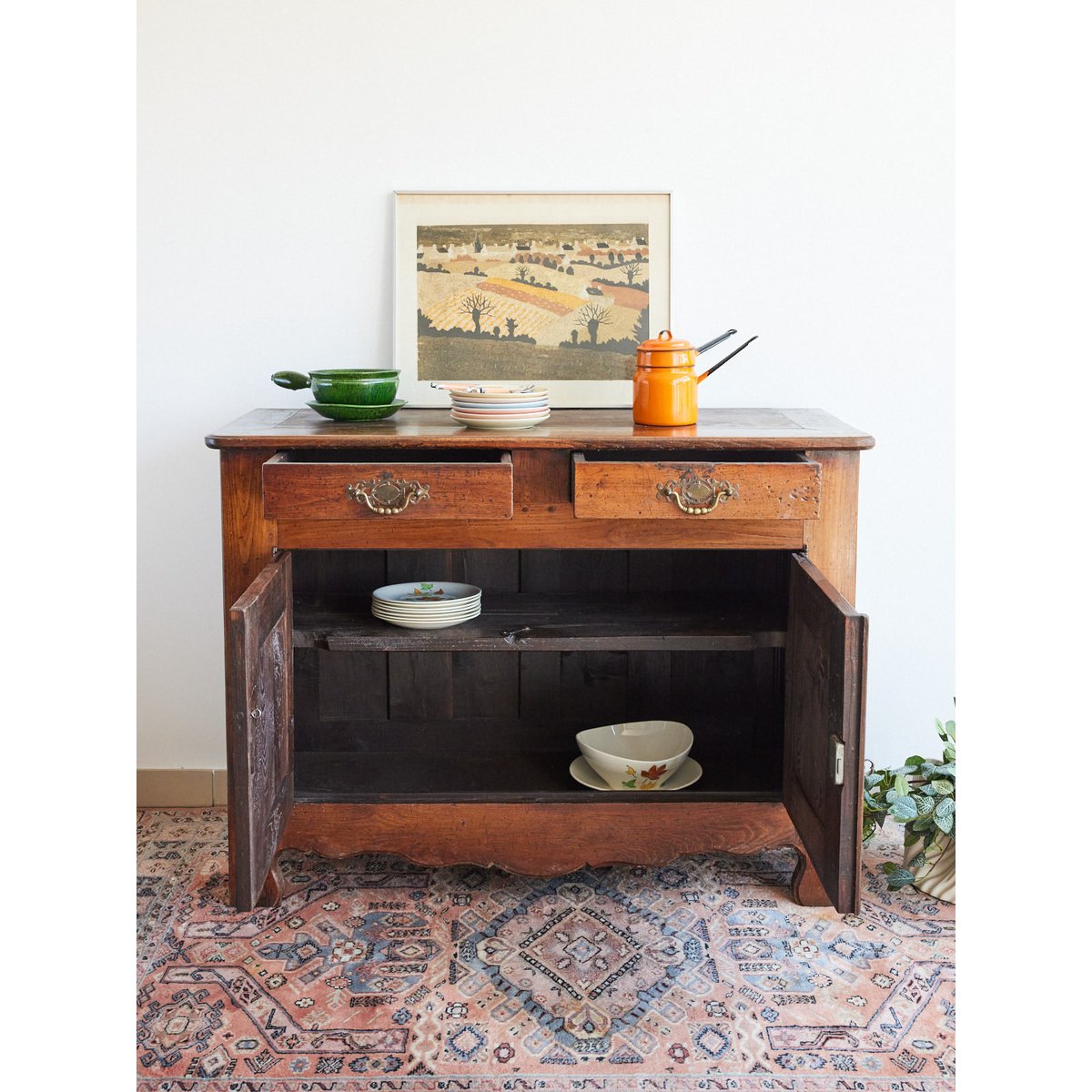 Buffet en chêne massif Gilbert N°1671 - Bon état bois foncé, DEBONGOUT