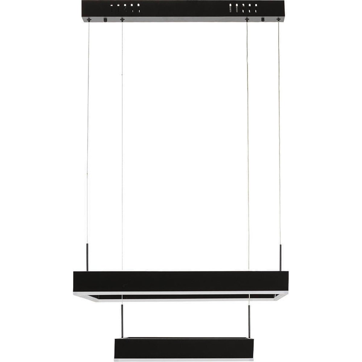 Suspension architecturale en acier inoxydable noir mat et translucide, RECOLLECTION
