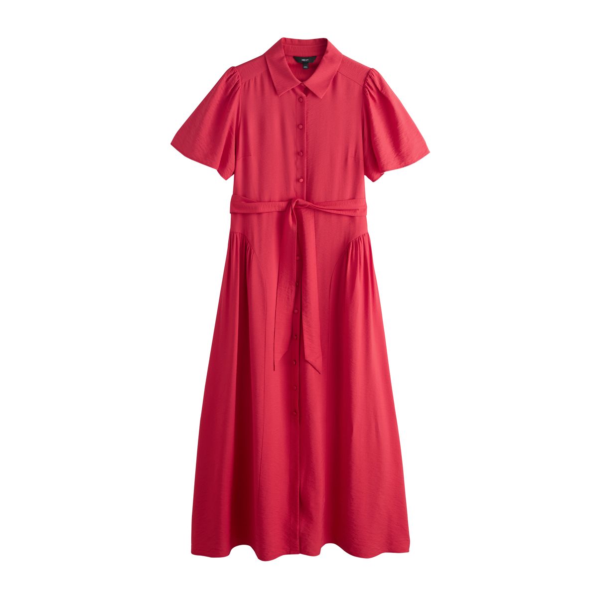 Robe chemise mi-longue cintrée rouge, NEXT