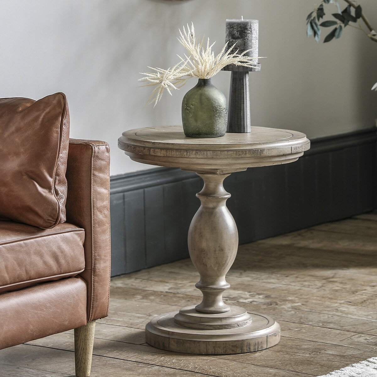 Vinton American Pine Pedestal Side Table natural, ÉDITÉ