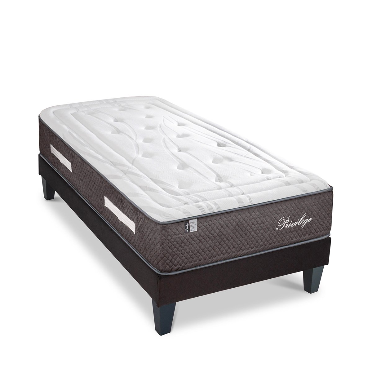 Ensemble Matelas Hybride PRIVILÈGE avec sommier blanc, BELLECOUR