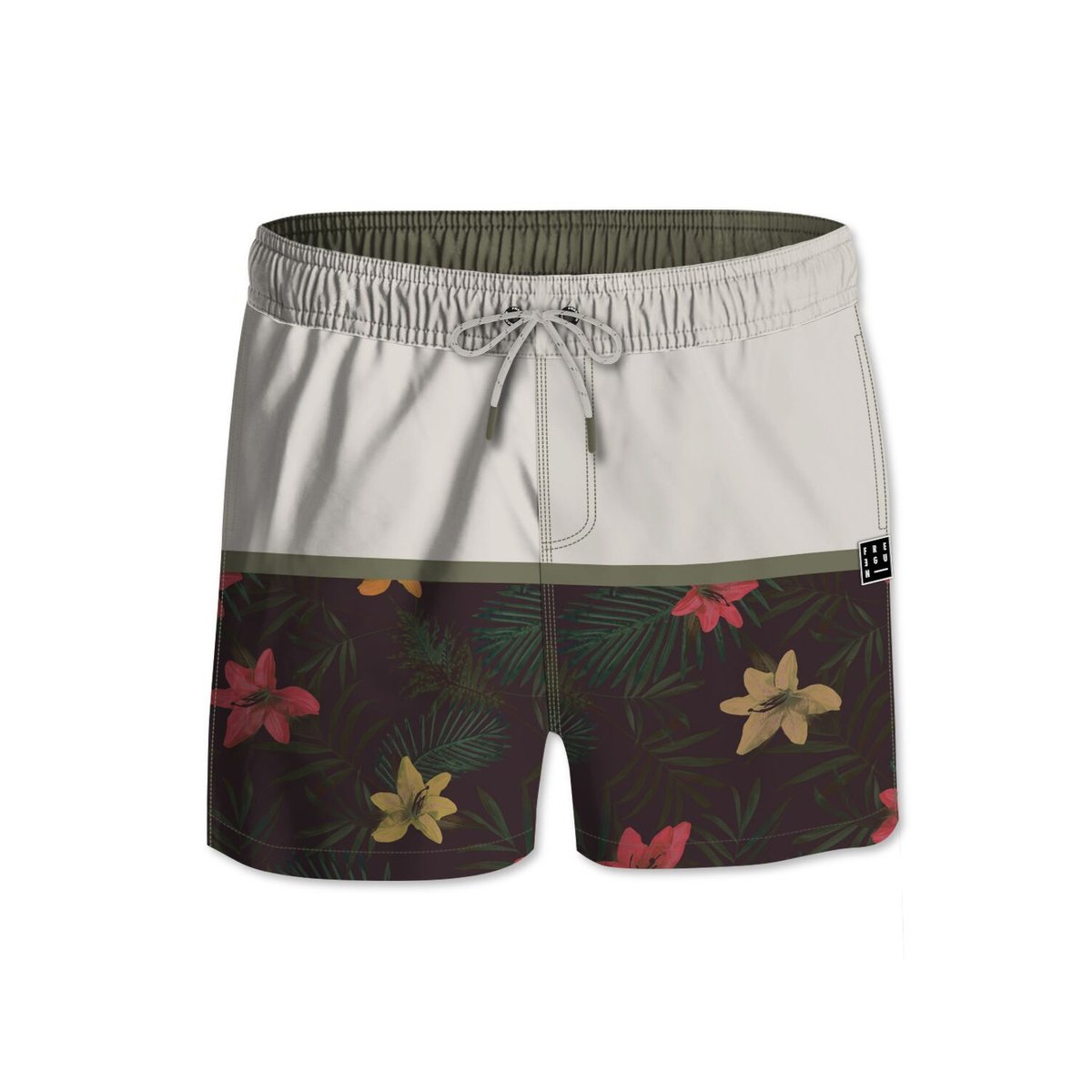 Maillot de Bain short blanc/vert/rouge/orange, FREEGUN