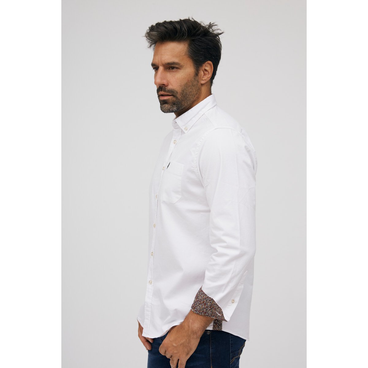 Chemise gabardine de coton blanc, MCS