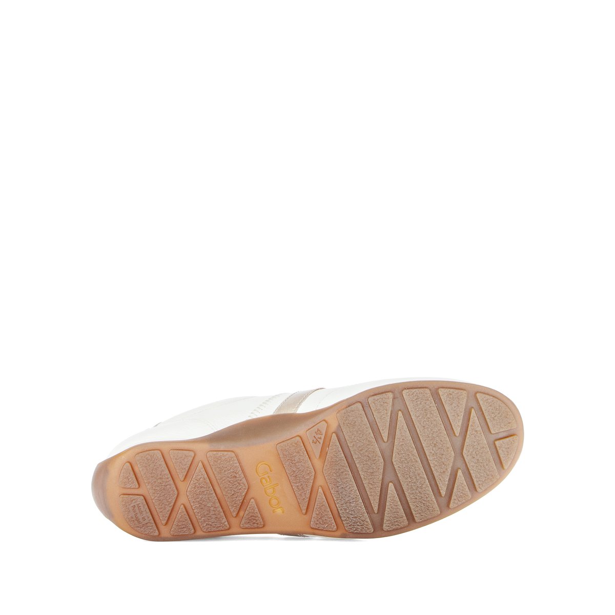 Baskets en cuir à talon compensé blanc et doré, GABOR