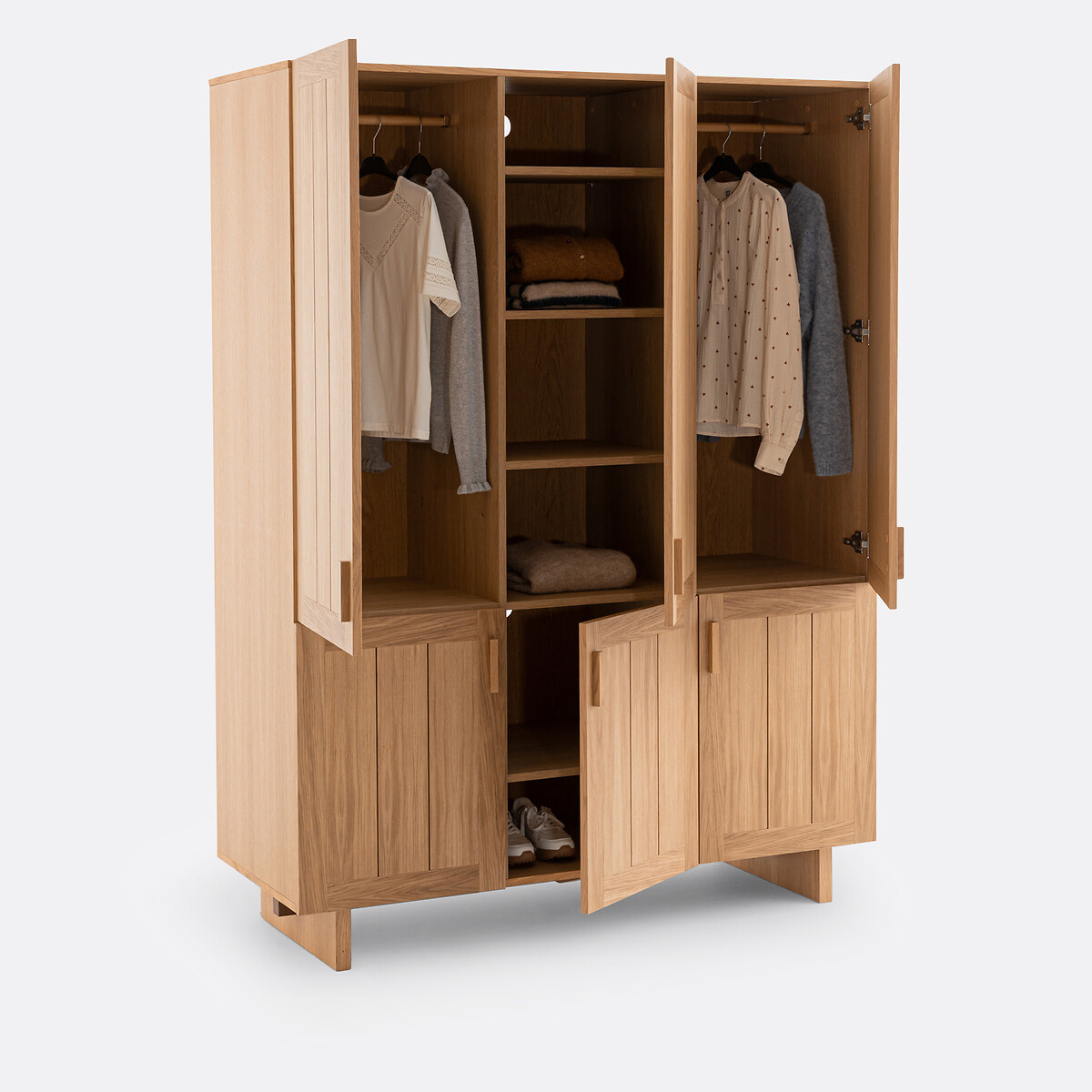 Armoire penderie 6 portes, Lanko coloris chêne, LA REDOUTE INTERIEURS