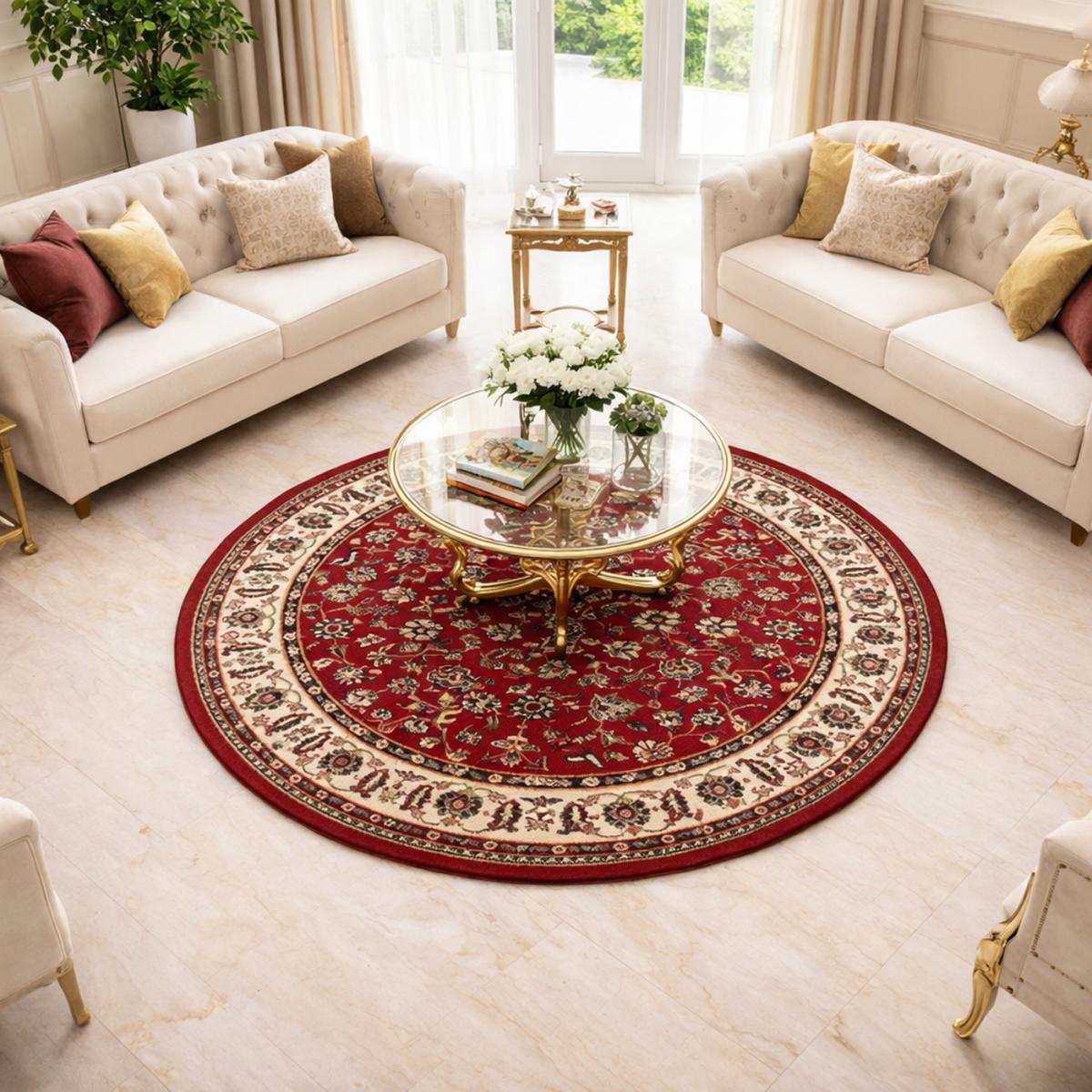 Tapis oriental tissé motif ancestral LYN1 NOMED rouge, UN AMOUR DE TAPIS