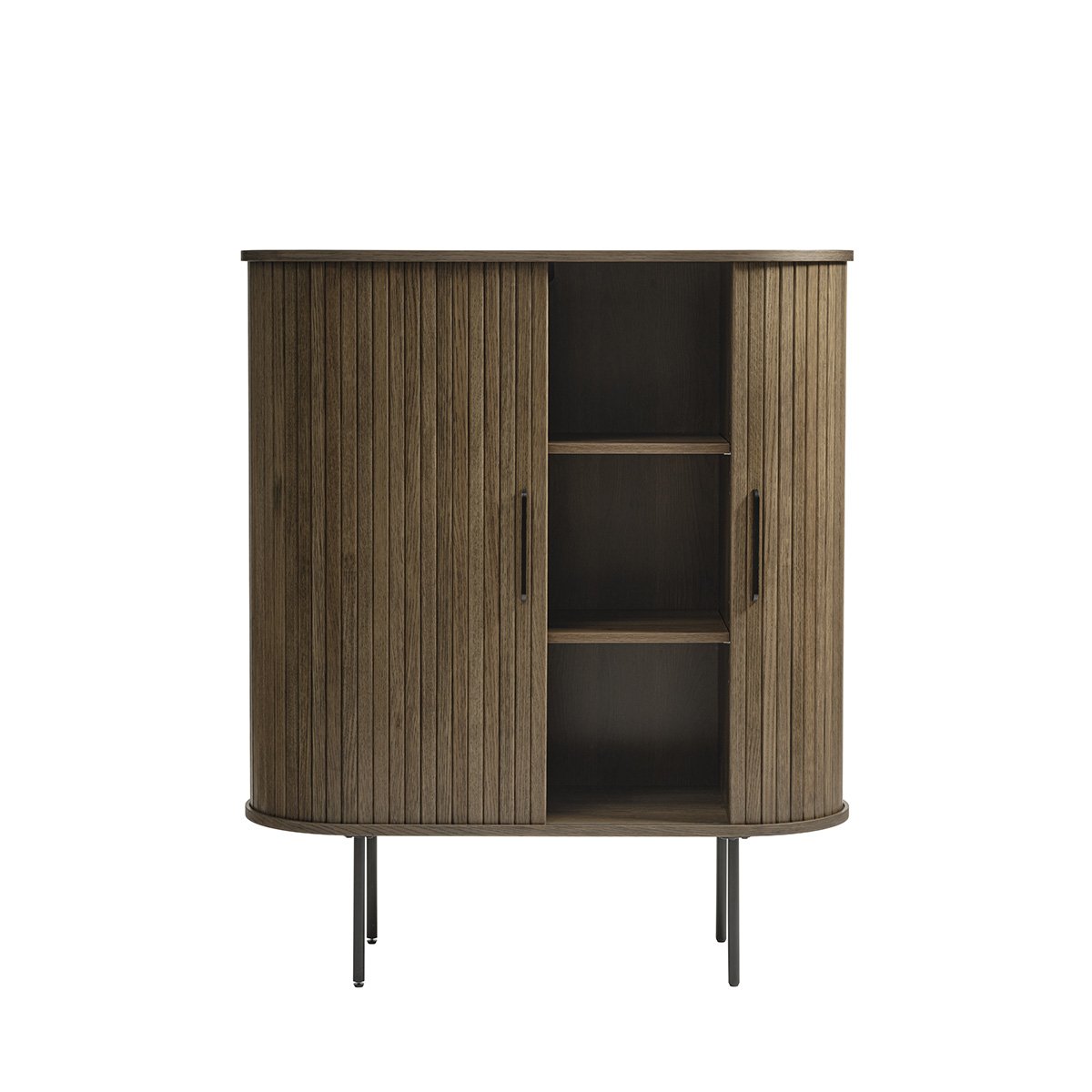 Buffet haut 2 portes - Bois - ALBA bois foncé,naturel,noir, MAISON AUBERTIN