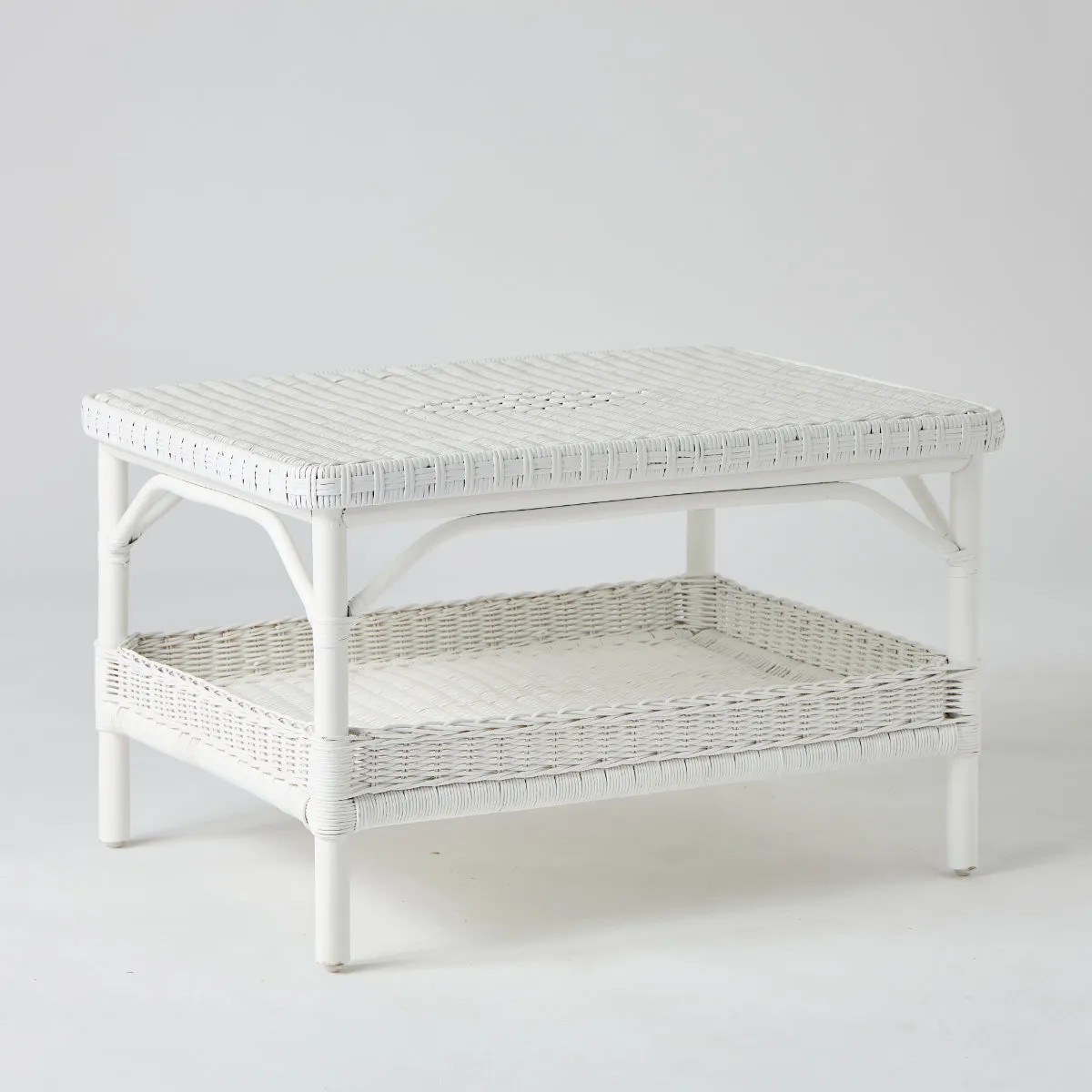 Table basse en rotin rectangulaire PRIMAVERA blanc, KOK