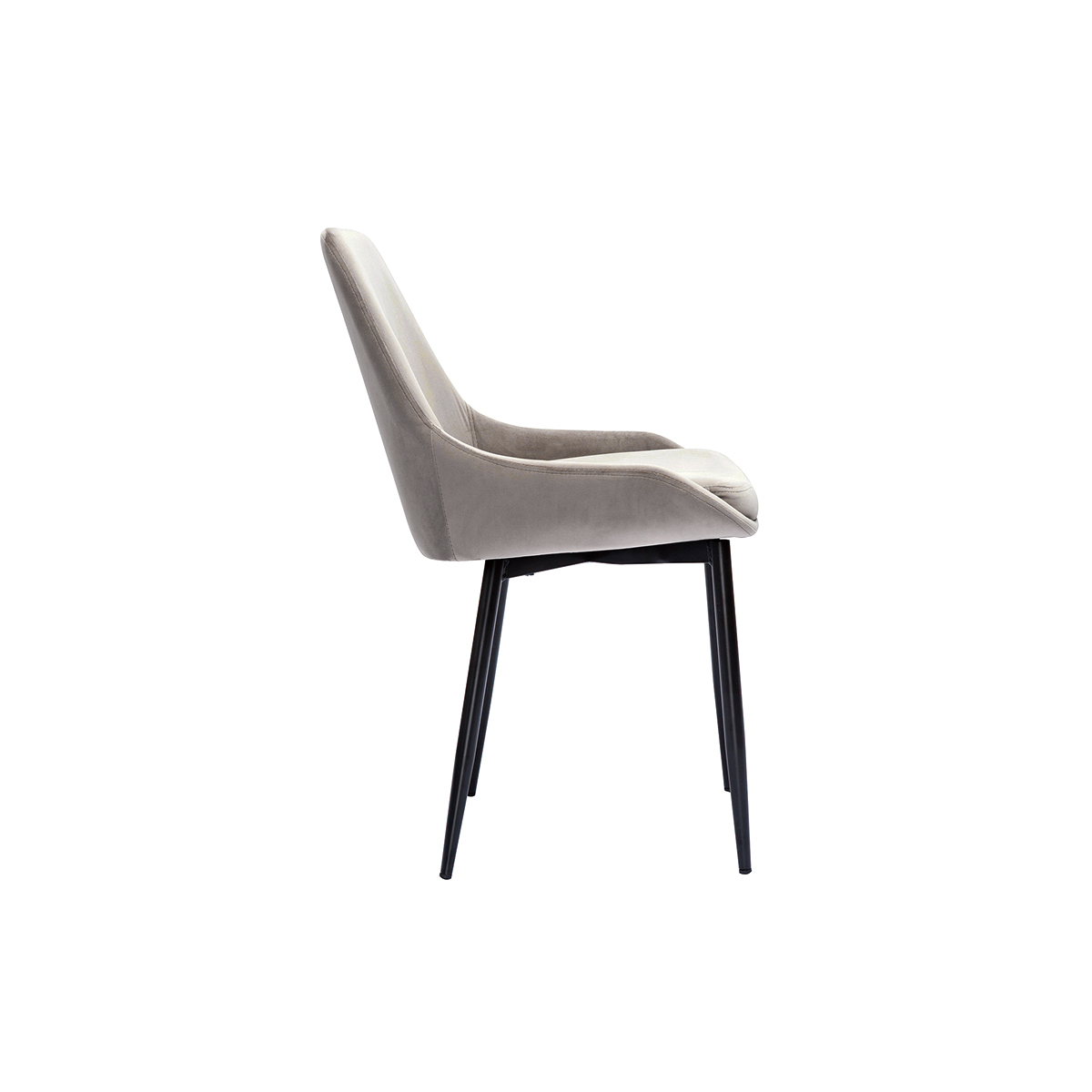 Chaises design pieds métal (lot de 2) HOLO taupe, MILIBOO