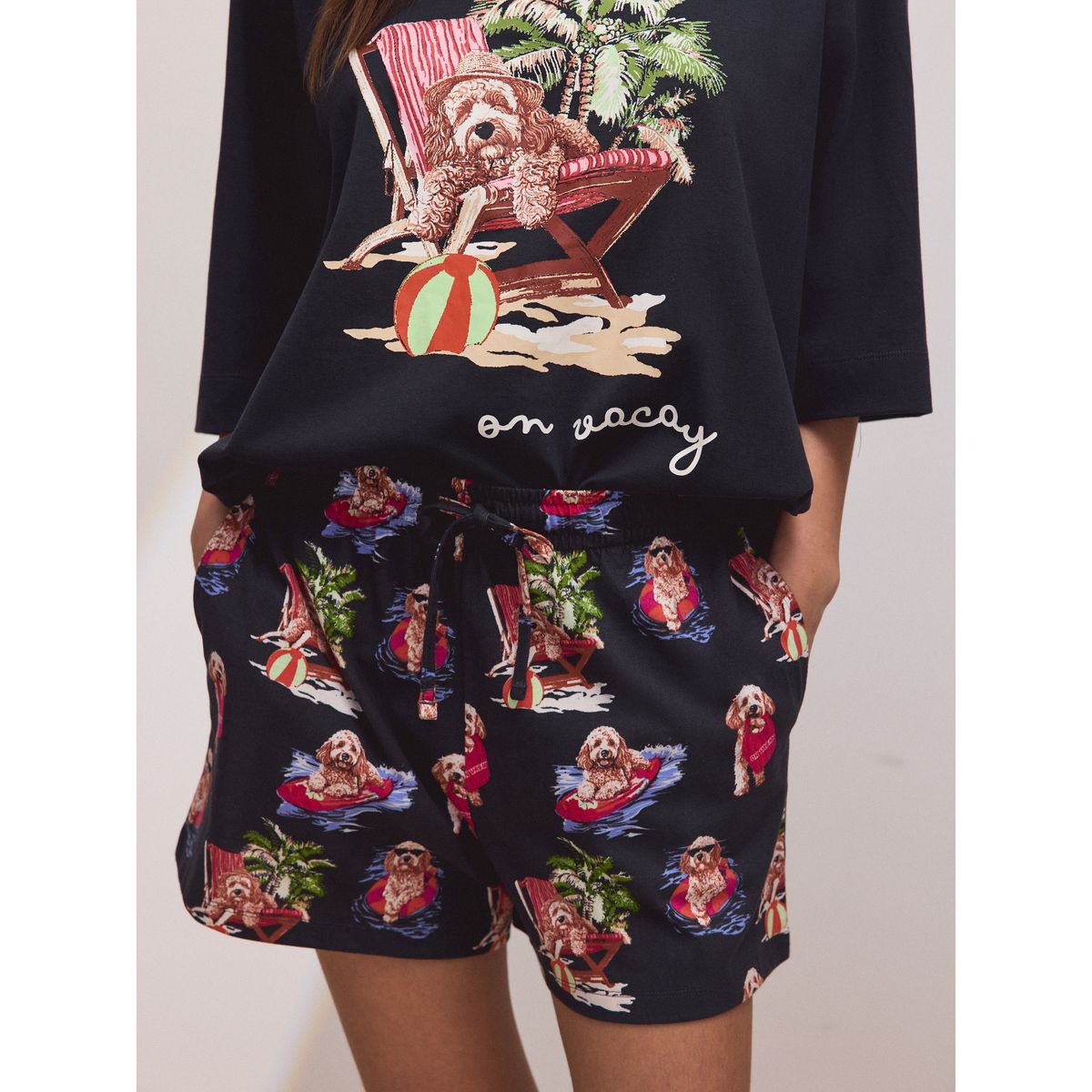 Ensemble pyjama short charlie le cockapoo de la marine, NEXT