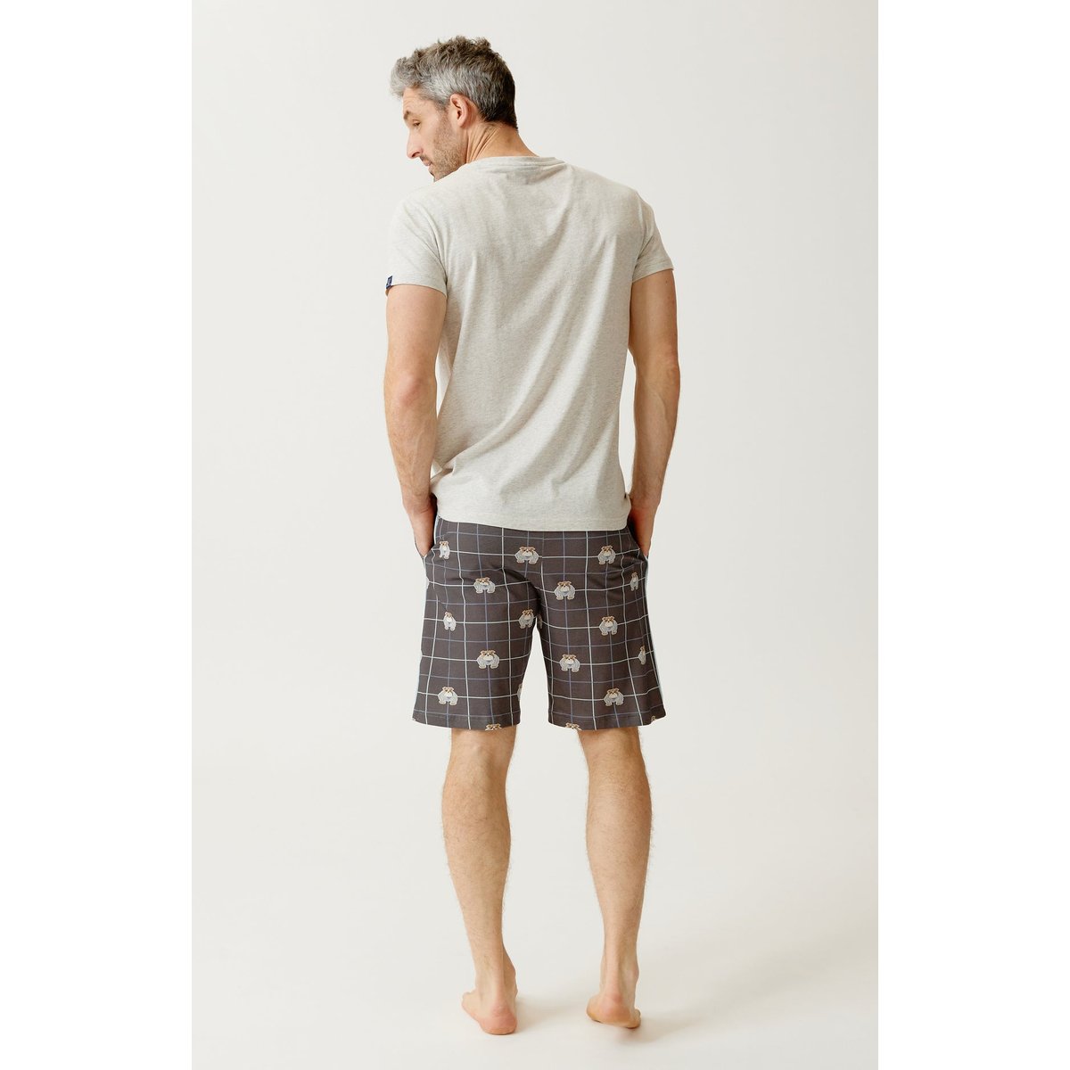 Pyjashort en jersey de coton léger imprimé Ma meilleure vie ebony, ARTHUR