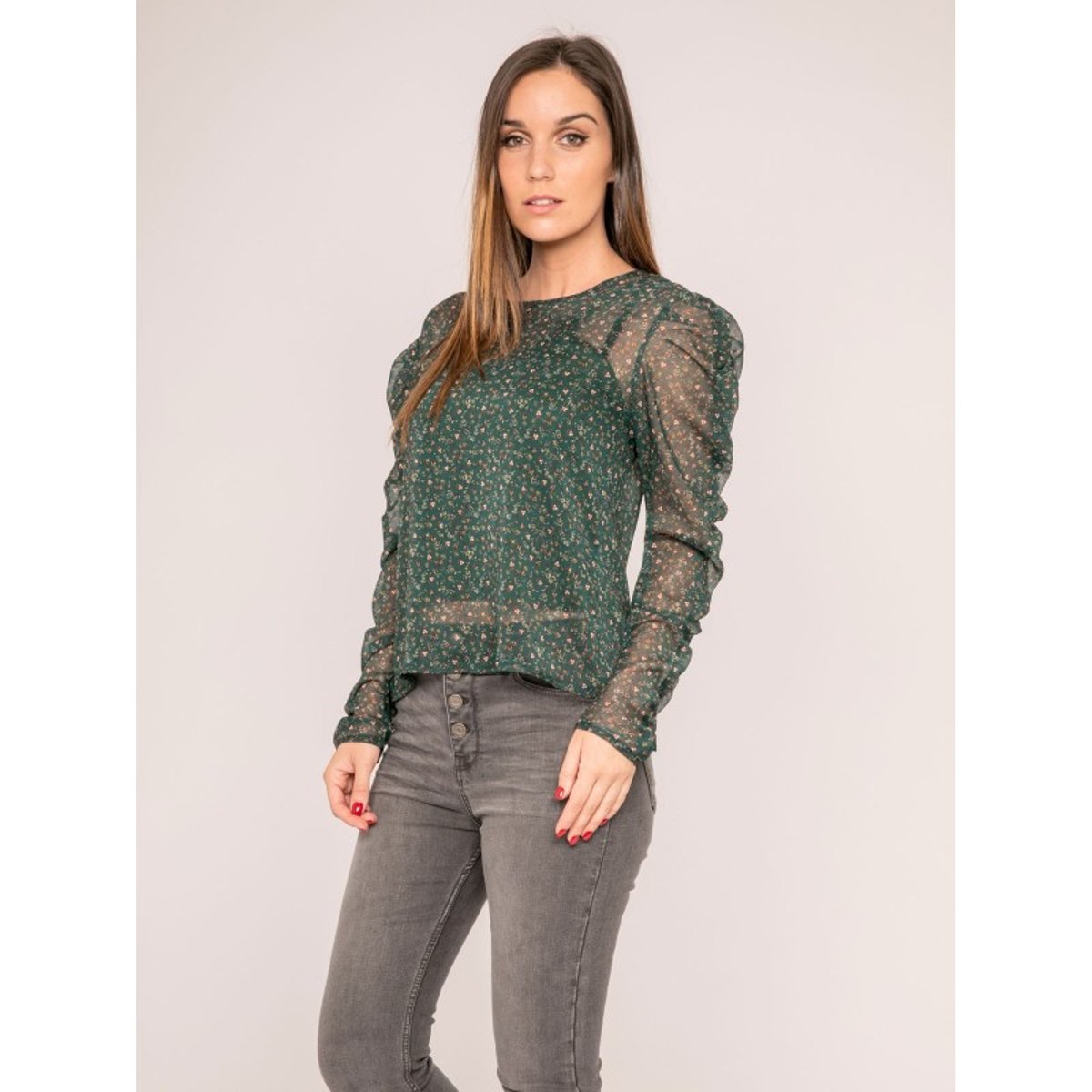 Top Fluide Imprimé Felomene vert, DONA LISA