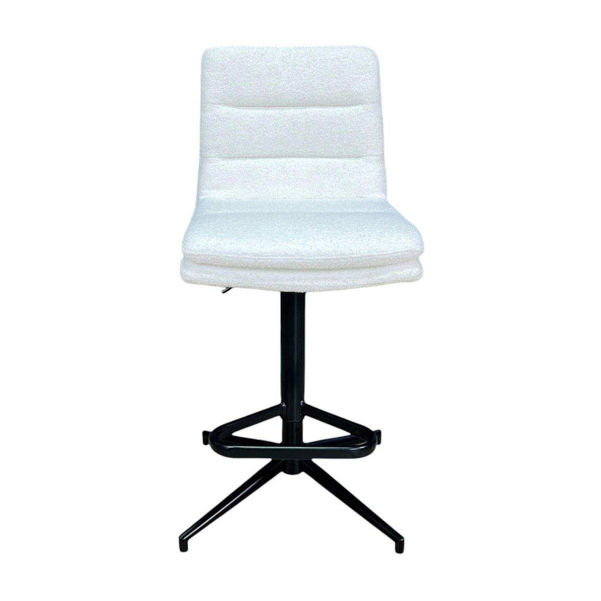 Chaise de bar en bouclettes blanches réglable en hauteur (lot de 2) PALERME blanc, PIER IMPORT