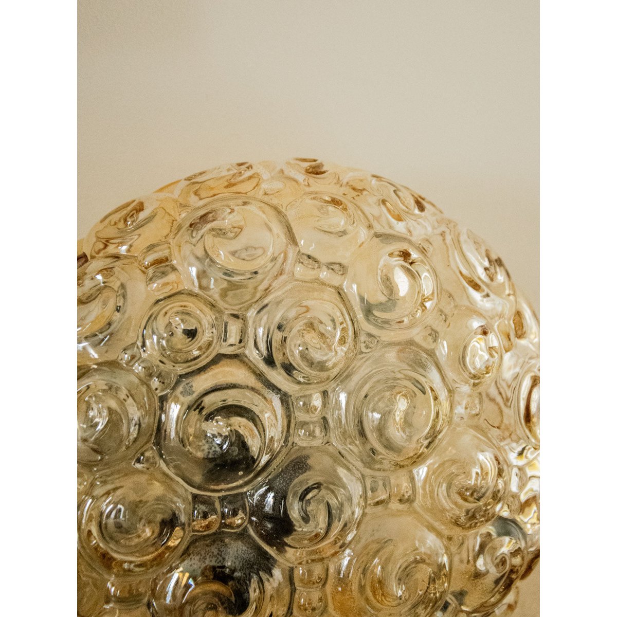 Applique en verre fumé orange Suzette N°123 - Bon état jaune, DEBONGOUT